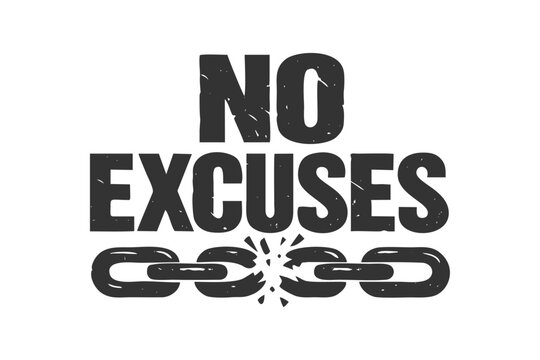 Motivational phrase with a broken chain graphic, ideal for success and determination themes
