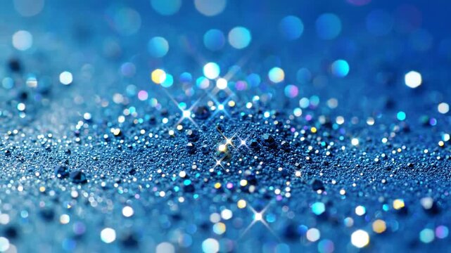 Sparkling Blue Diamond Dust with Light Refractions