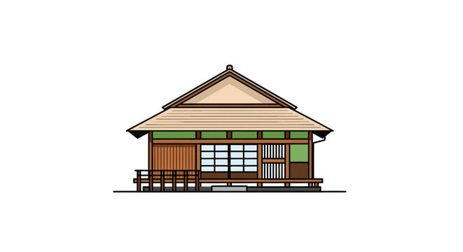 traditional japanese house illustration