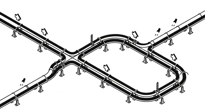 Overhead schematic of looping race track layout.