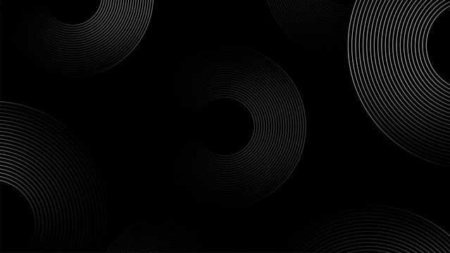Abstract geometric circles ripple across a deep black background
