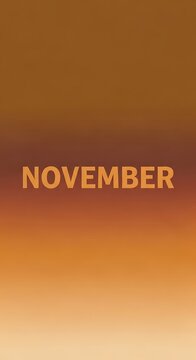 November month text illustration with brown and orange tones