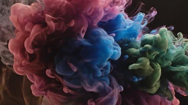 Colorful Smoke and Ink Cloud Explosion