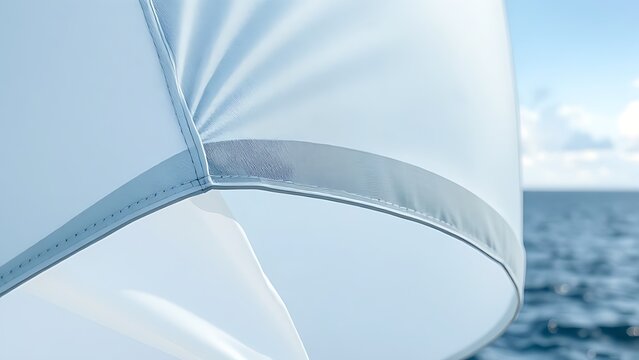 spinnaker. Close-up of taut spinnaker sail fabric bulging under strong wind. mobility guides, transit brochures, designed for mobility and urban transit guides, used by curriculum designers.