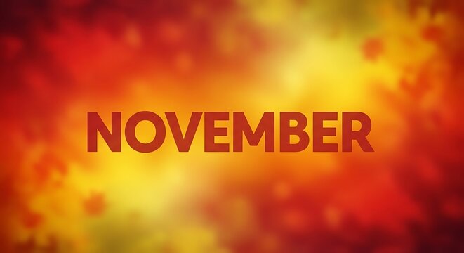 November text graphic against abstract background for seasonal concepts