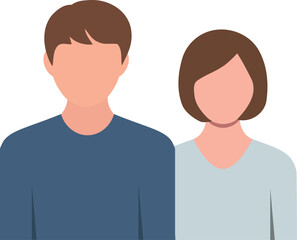 Fototapeta premium Male and female user avatars, flat profile icon illustration