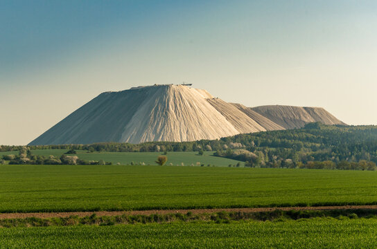 Monte Kali salt mountain in the German landscape