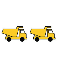 Two Dump Trucks Vector Illustration © Hasna
