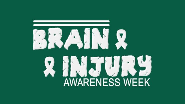 Brain injury awareness week text animation, suitable for social media posts, posters, and online campaigns.