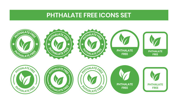 Phthalate free with leaf badge logo template set. Suitable for product label.