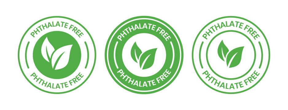 Phthalate free with leaf badge logo template set. Suitable for product label.