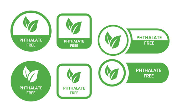 Phthalate free with leaf badge logo template set. Suitable for product label.