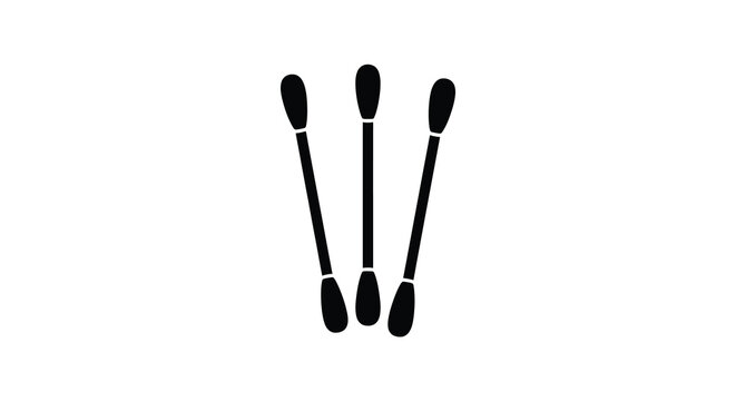 three cotton swabs silhouette high quality professional detailed