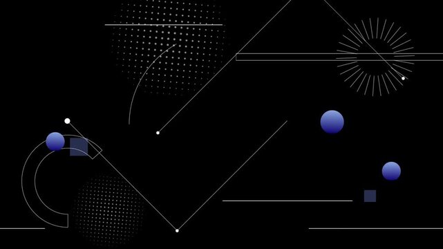 Dark abstract geometric line art animation for premium tech background