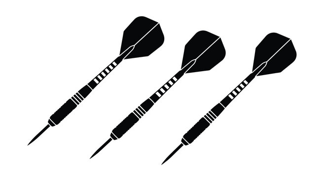 three darts silhouette high quality professional detailed modern