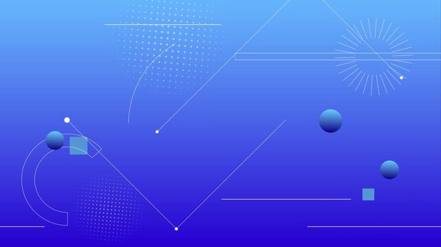 Blue abstract geometric line art animation with tech background