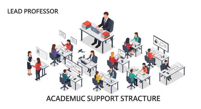 Lead professor teaching students in academic support structure.