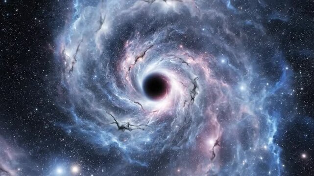 Cosmic Black Hole Swirling in Nebula and Stars