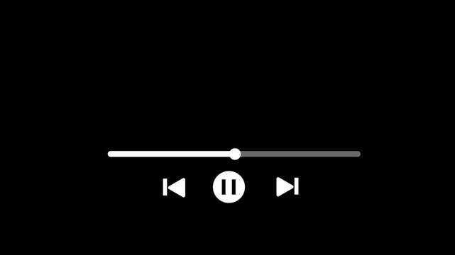 Audio Equalizer Bar Animation on Black Background | Digital Music Player Sound Wave Spectrum