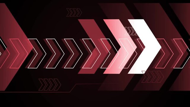 Minimalist chevron arrows abstract technology background animation