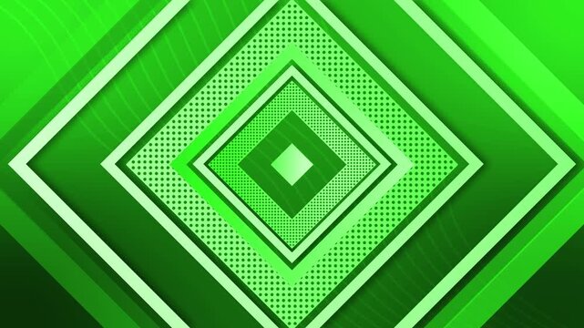 Vibrant concentric diamond geometric background animation, Geometric design featuring concentric diamond shapes with gradient colors