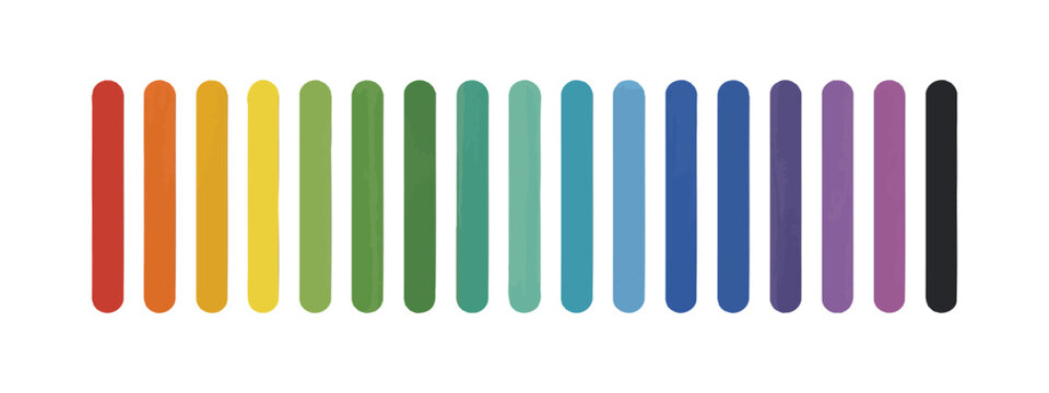 Color popsicle stick icon set for kids&rsquo; educational activities, including math counting, color matching game, and learning design vector illustration.