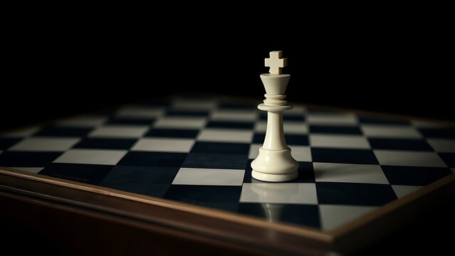 unstressed. A white chess king piece placed outside the dark wooden board boundary. wellbeing guides, coaching materials, designed for coaching and self-improvement content.