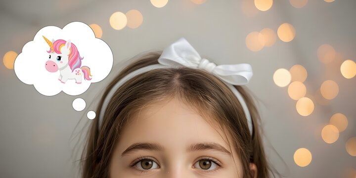 Baby girl dreams of a unicorn