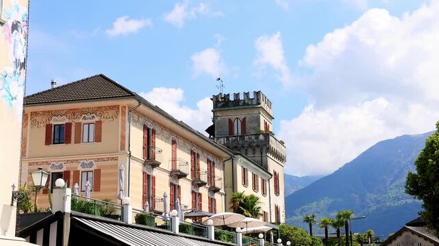 historic ascona on the lago maggiore in switzerland 4k video