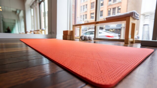 Yoga Mat and Studio Setup with Natural Light