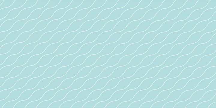 Seamless geometric truchet pattern. White and blue wavy background