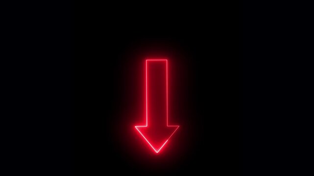 Abstract red neon arrow loading icon