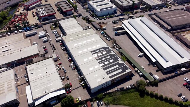 European industrial zone aerial view