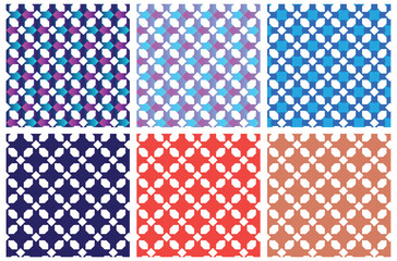 Fototapeta premium Geometric Arabesque Seamless Pattern Set with Modern Color Variations
