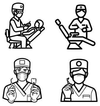 dentist vector icons