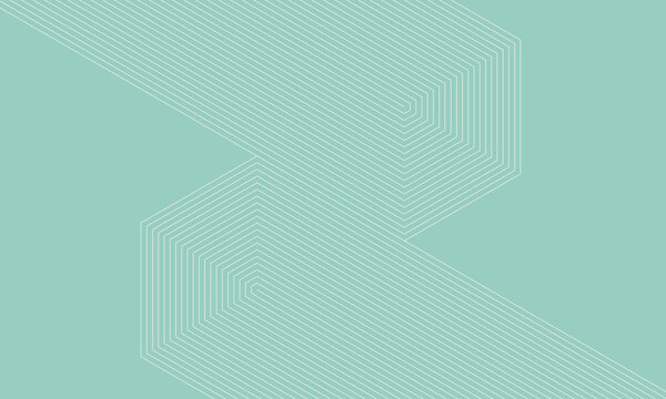 Abstract geometric Z-shaped line pattern on a mint green background representing Generation Z concept. Minimalist vector design with white parallel lines forming bold zigzag on teal seafoam backdrop.