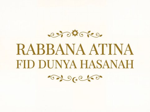 Rabbana Atina Fid Dunya Hasanah Arabic Calligraphy on Light Background