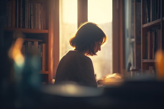 Quiet study session for dedicated young student