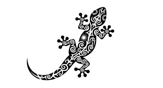 Black and white lizard design pattern.