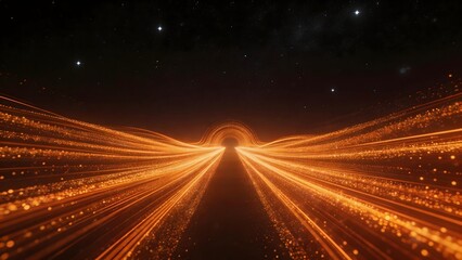 Fototapeta premium Abstract glowing light tunnel in space