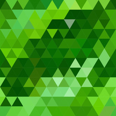 Fototapeta premium Abstract green geometric triangle mosaic pattern background. 