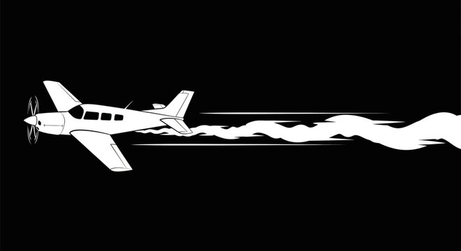 Small white airplane in flight.