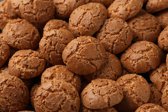 Amaretti biscuits, a traditional Italian sweet and crunchy almond cookies