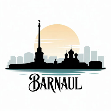 Barnaul Russia Skyline Silhouette &ndash; Altai Region Vector Cityscape