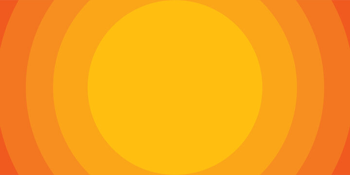 Bright vector background with concentric circles in yellow to orange gradient, radiating from the center like a sunburst for a warm, energetic, and eye-catching effect. vector Eps 10