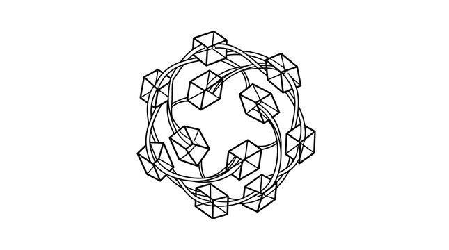 Blockchain Data Structure Interconnected Cubes.