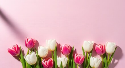 Fototapeta premium Soft Pink Tulip Elegance Minimal Floral Scene