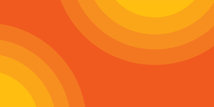 Bright vector background with concentric circles in yellow to orange gradient, radiating from the center like a sunburst for a warm, energetic, and eye-catching effect. vector Eps 10