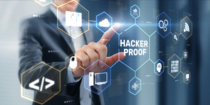 Hacker Proof Security Technology with Strong Data Protection Network Defense Cybersecurity Infrastructure and Advanced Threat Prevention Systems
