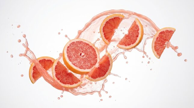 Sliced grapefruit on transparent background